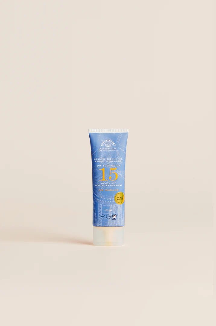 764a085118a005c274cea933284507bf.jpg Rudolph Care - Sun Body Lotion SPF 15 (travel size) - Bilde 1
