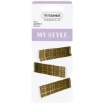 TITANIA - Fliseklemme brun/gull 5 cm, 30 pce