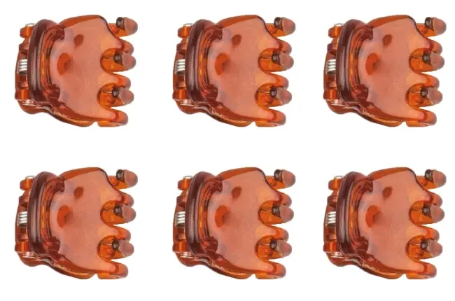 377047ab9a89a87b8f4665ef97004c9e.webp TITANIA - My style - Hårklype krokodille liten 6 st brun - Bilde 1