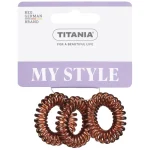TITANIA - Hårstrikk – Str. S spiralstrikk, brun (3 stk)
