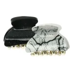 TITANIA - My style 2pk hårklype med marmor svart