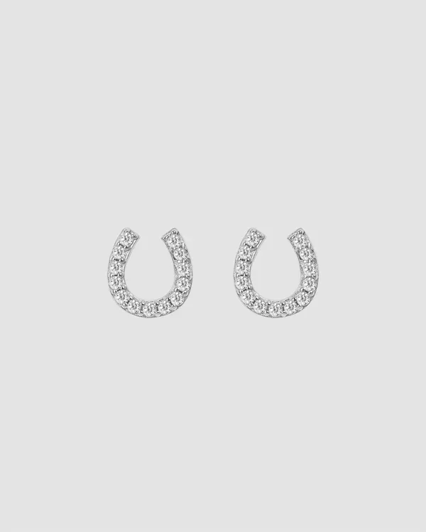 b895035f66e73ce154548379d6d17bc0.webp Hermines Story - Lilly – Horseshoe ørepynt - Sølv - Bilde 1