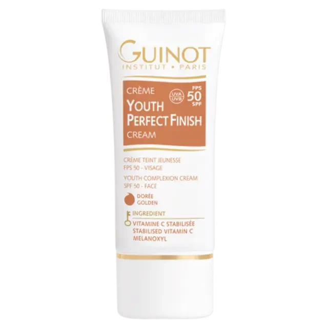 35b27be847214bb1d5a2f9e8aa1cca03.webp GUINOT - Youth Perfect Finish GOLDEN SPF50 30ml - Bilde 1