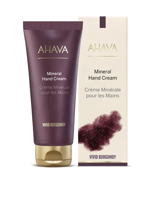 3e476f922adecadfeb2292820a79154d.webp AHAVA Vivid Burgundy Mineral Hand Cream 100ml - Bilde 1